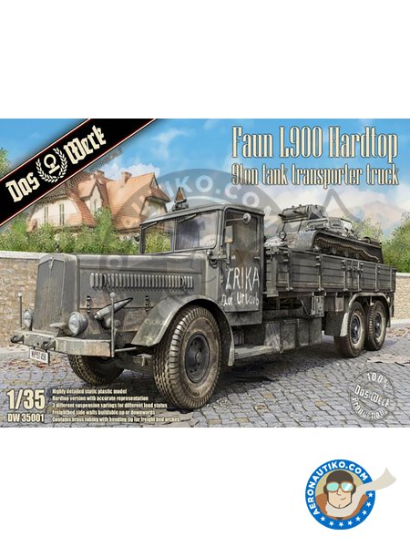 DAS WERK: Military Vehicle Kit 1/35 Scale - Faun L900 Hardtop 9ton Tank ...